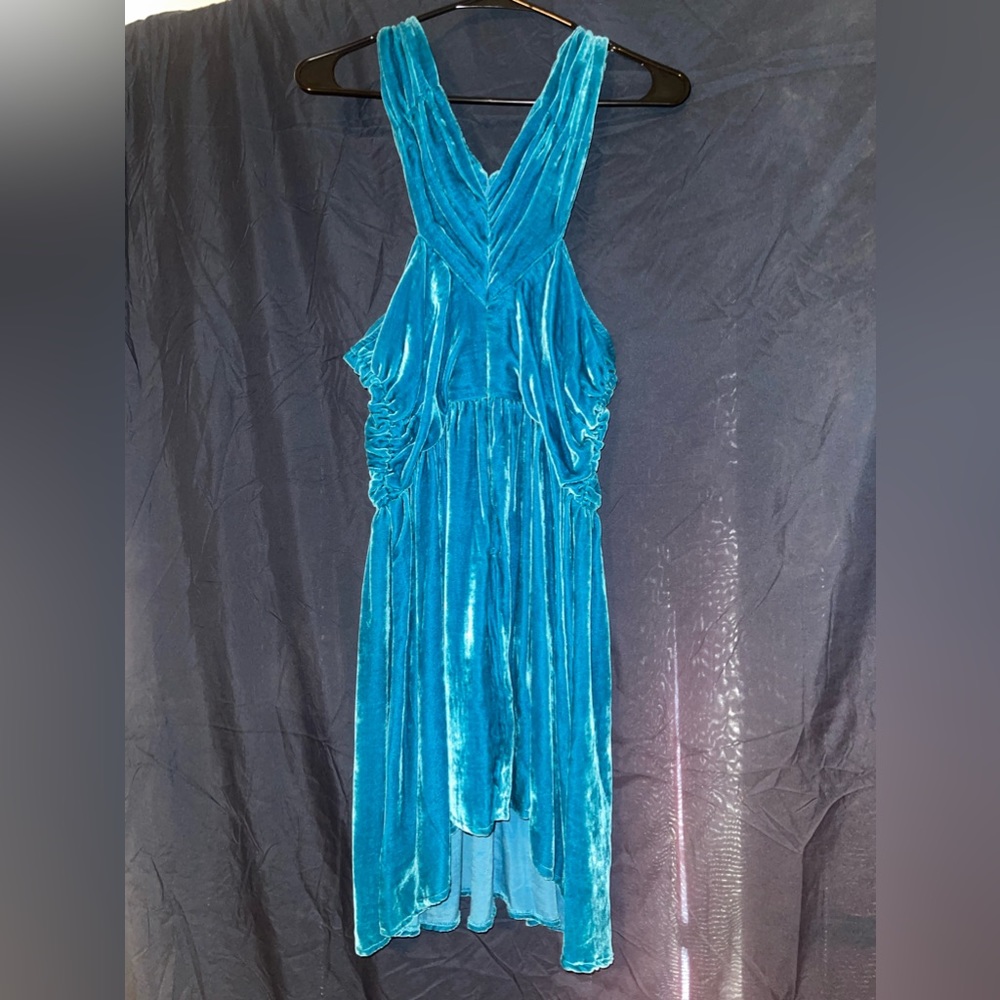 TopShop blue turquoise velvet dress, size US 10/UK 14